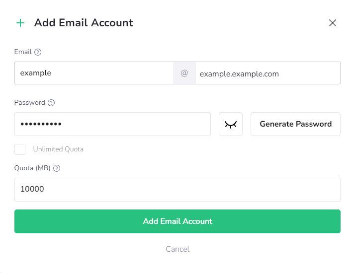 Adding an email addresses - PanelAlpha Documentation